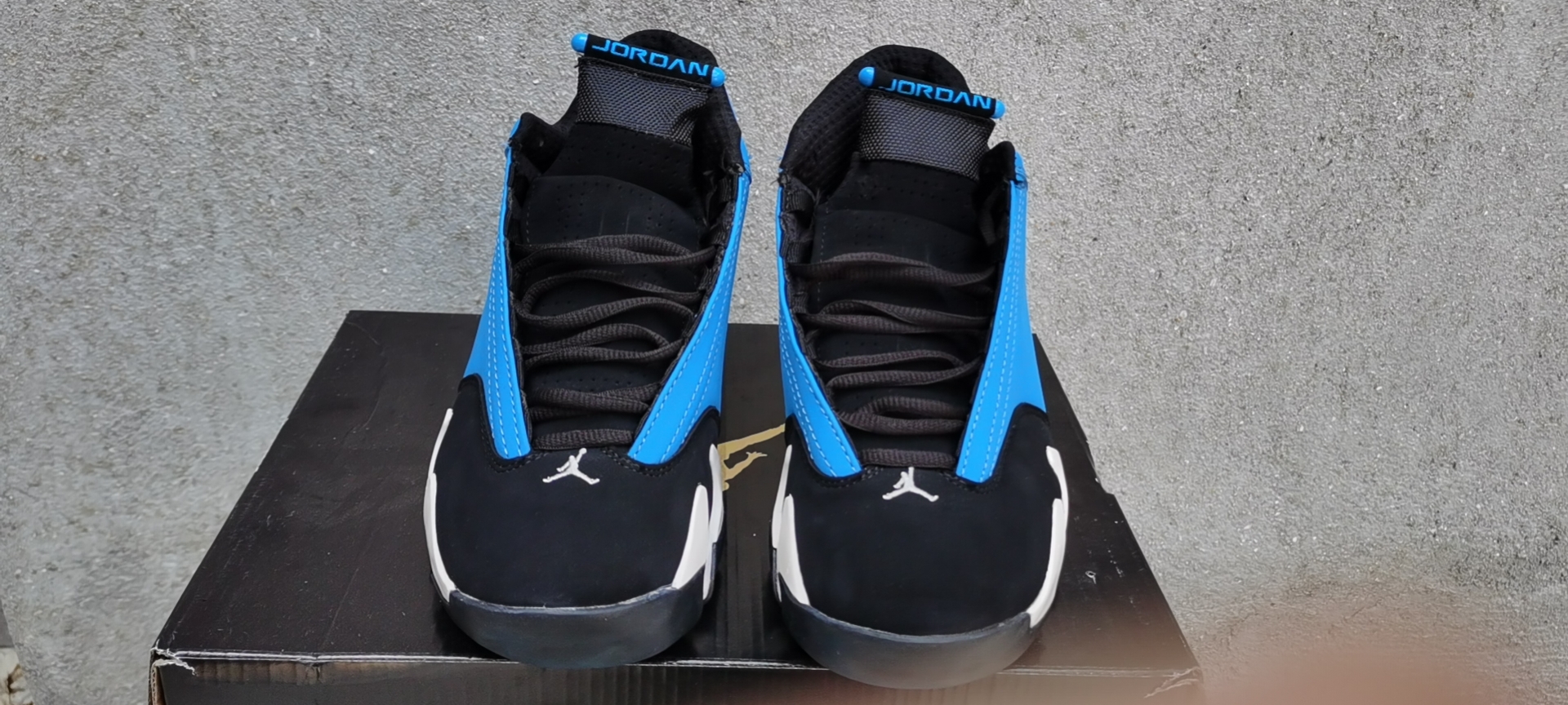 New Men Air Jordan 14 Black Blue Shoes
